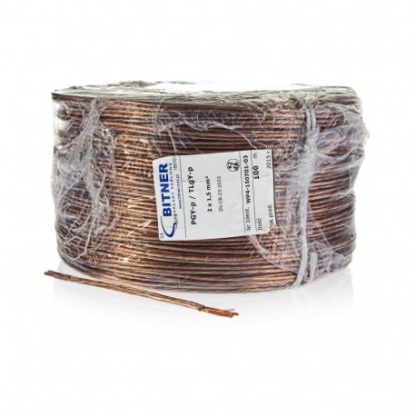 PRZEWÓD GŁOŚNIKOWY BITNER BiTsound PGY-p (TLgY) 2x1,5mm ROLKA 100m.
