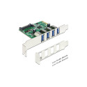 DELOCK PCI Expr Card 4x USB3.0 ext +LowProfile