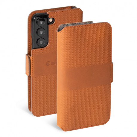 Krusell case Leather PhoneWallet Samsung Galaxy S22+, cognac