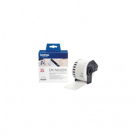 Brother DK-N55224 (DKN55224) Non-Adhesive Paper Tape, Black on White, 54mm 30.5m