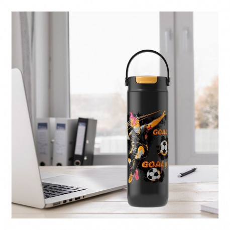 Thermal Mug - Maestro MR-1644-A-NEW FOOTBALL 600 Ml Black