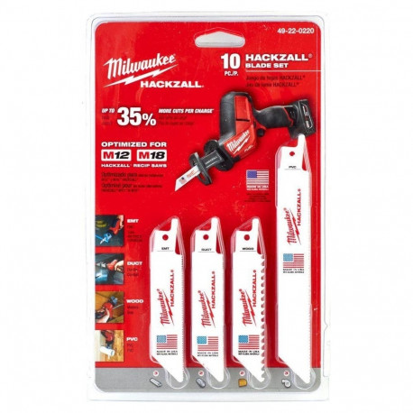 Universaalsete saelehtede komplekt, 10 tk (Milwaukee 12V HACKZALL-saele)