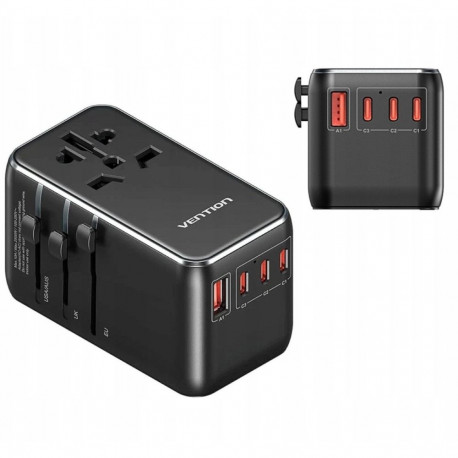 Adapter with Vention 100W charger 1xUSB-A 3xUSB-C