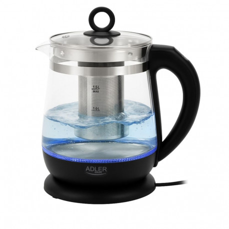 ADLER elektriline veekeetja AD 1299b 1.5L pruulimisseadme ja temperatuuriregulaatoriga, must