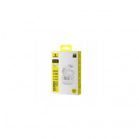 Baseus Earphone Bluetooth BS1 TWS, BT6.0 In-Earbuds with AI Clear Calls, White (A0010103)