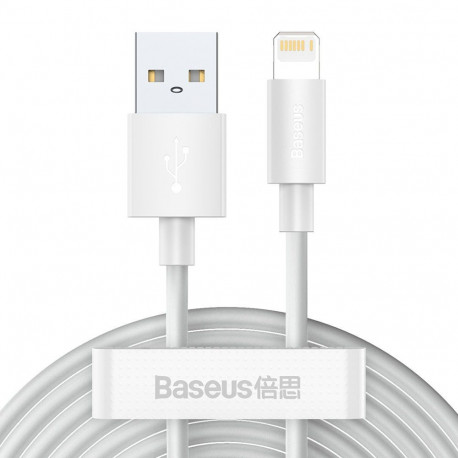Baseus 2x USB - Lightning cable fast charging 1.5 m white (TZCALZJ-02)