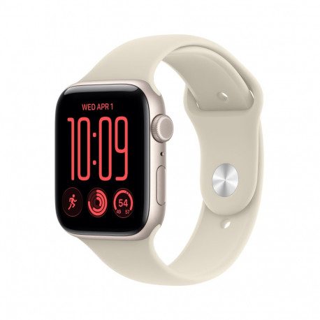 Apple Watch SE 3 GPS + Cellular 44mm Starlight Aluminium Case with Sand Sport Band - S/M