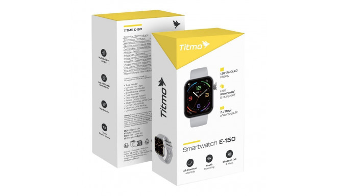 Smartwatch TITMO E-150 (AMOLED, bluetooth call) silver 0INT