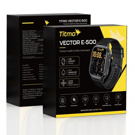 Smartwatch TITMO Vector E-500 (AMOLED, ECG, GPS, Safety mode, fall detection, bluetooth call) black 