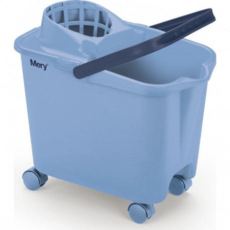 Bag 14L with pushable on wheels blue