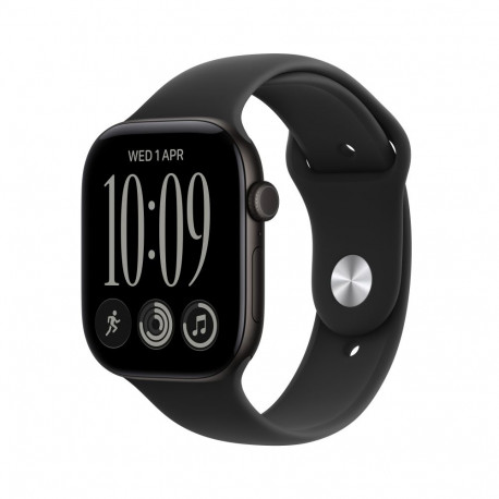 Apple Watch Series 12 GPS 46mm Black Aluminium Case with Black Sport Band - S/M