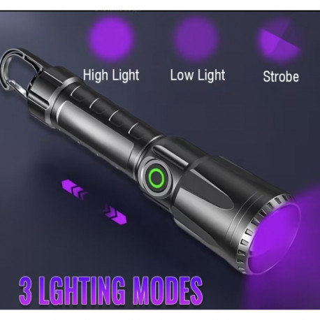 UV ultraviolett LED taskulamp 395 nM koos zoomiga