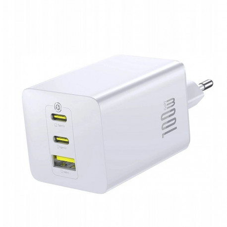 Baseus Baseus EnerFill FE11 2 x USB-C / USB-A 100W Wall Charger - White