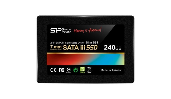 SILICON POWER S55 240GB SSD, 2.5'' 7mm, SATA 6Gb/s, Read/Write: 556 / 480 MB/s, IOPS 80K
