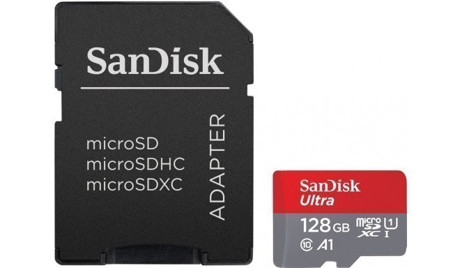 SanDisk mälukaart microSDXC 128GB Ultra 100MB/s + adapter