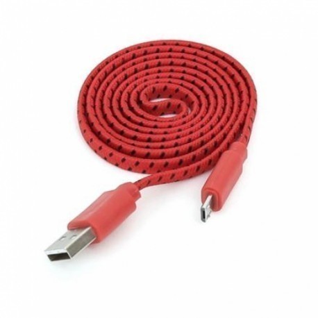 Omega kabelis microUSB 1m, sarkans (42329)