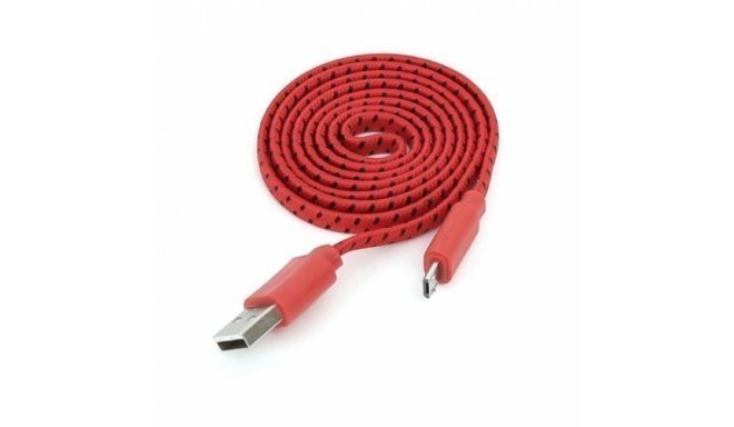 Omega kabelis microUSB 1m, sarkans (42329)