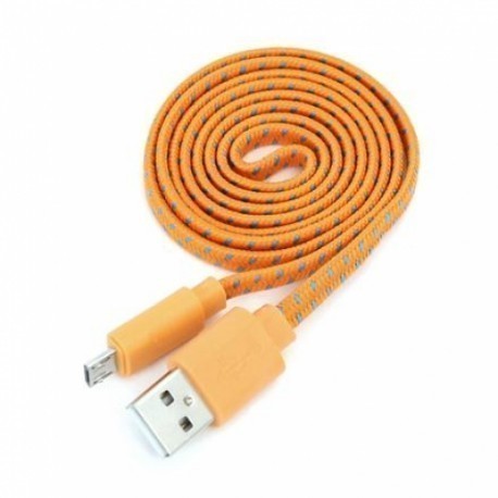 Omega kaabel microUSB 1m lame punutud, oranž (42326)
