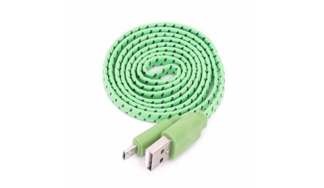 Omega kabelis microUSB 1m, zaļš (42325)