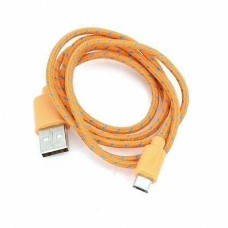 Omega kaabel microUSB 1m punutud, oranž (42318)
