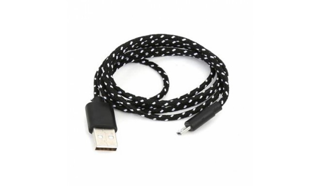 Omega cable microUSB 1m braided, black (42314)