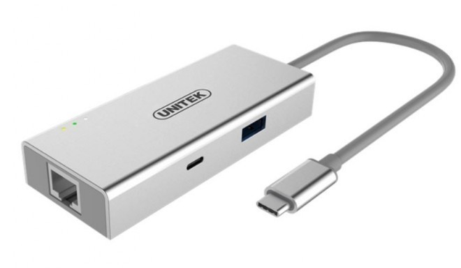 ADAPTER USB TYP-C HDMI 4 K; 2x USB; GIGA; Y-9117
