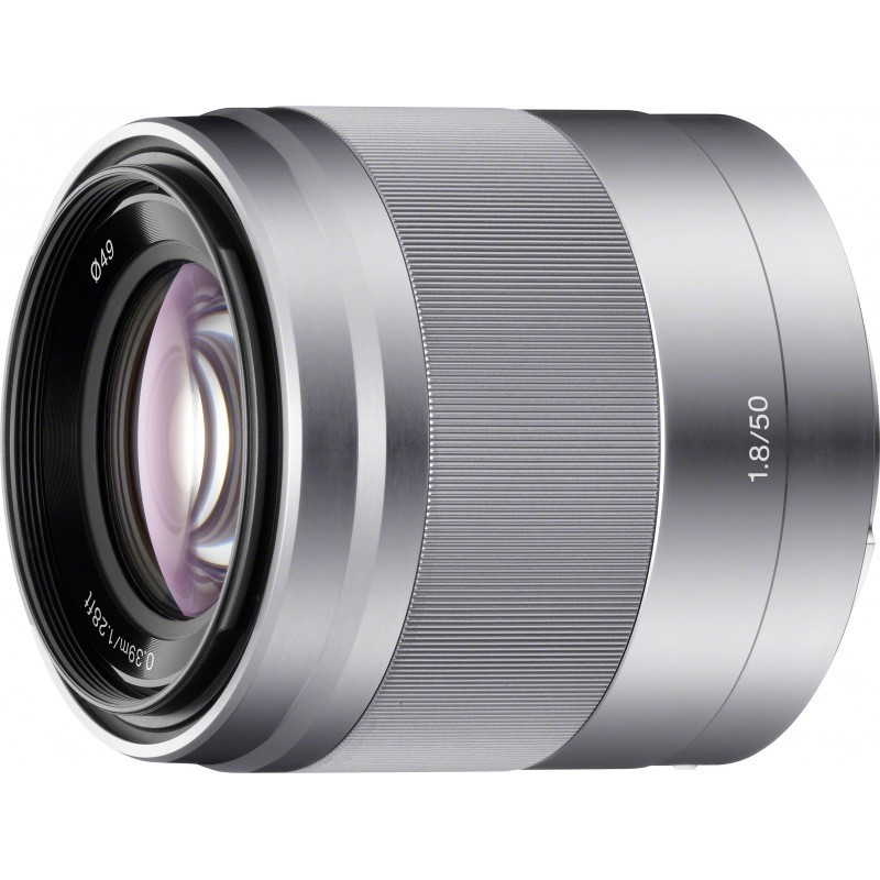 Sony E 50mm f/1.8 OSS objektiiv, hõbedane
