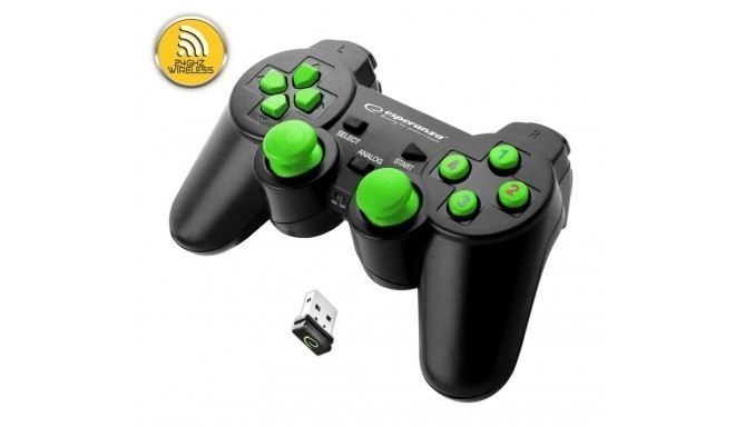 ESPERANZA EGG108G GLADIATOR - VIBRATION GAMEPAD WIRELESS FOR PC / PS3 GREEN