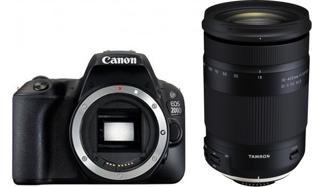 Canon EOS 200D + Tamron 18-400mm, black