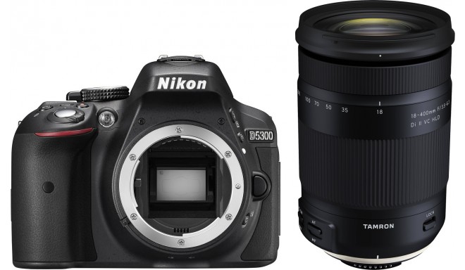 Nikon D5300 + Tamron 18-400mm, melns