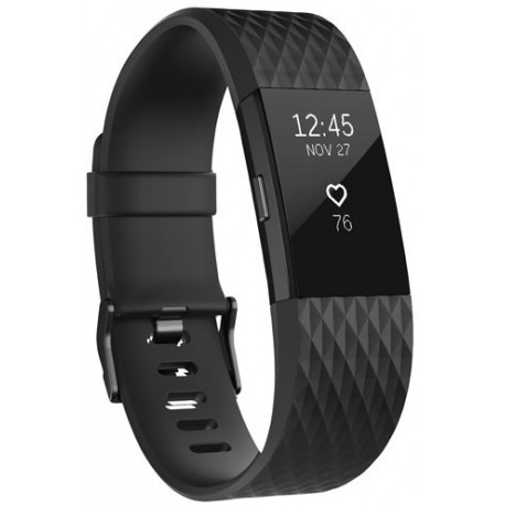 Fitbit aktivitātes trekeris Charge 2 S, melns/metālisks