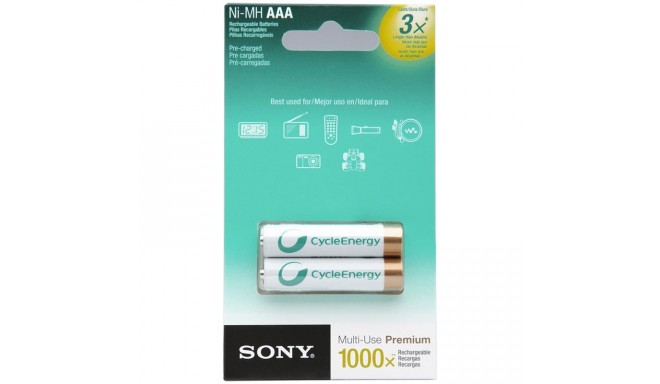 Sony rechargeable battery AAA 800mAh 2pcs
