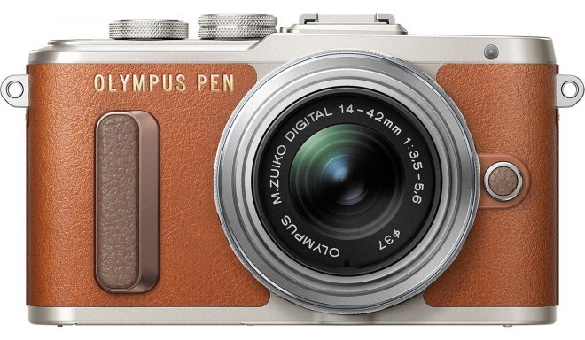 Olympus PEN Lite E-PL8 + 14-42mm II R Kit, brown/silver