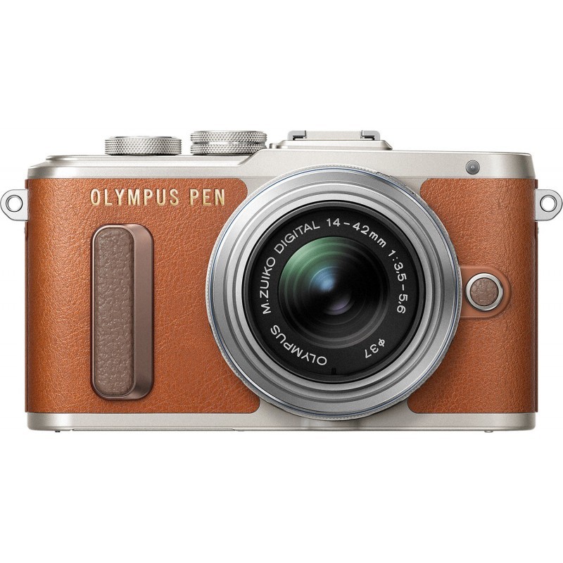 Olympus PEN Lite E-PL8 + 14-42 мм II R Kit, коричневый/серебряный