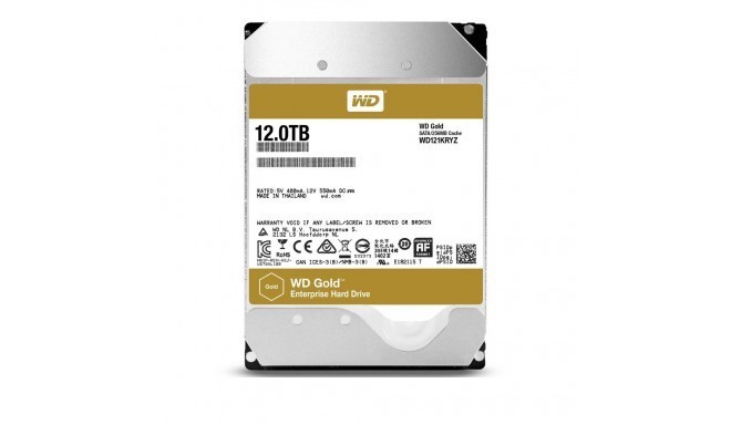 HDD|WESTERN DIGITAL|Gold|12TB|SATA 3.0|256 MB|7200 rpm|3,5"|WD121KRYZ