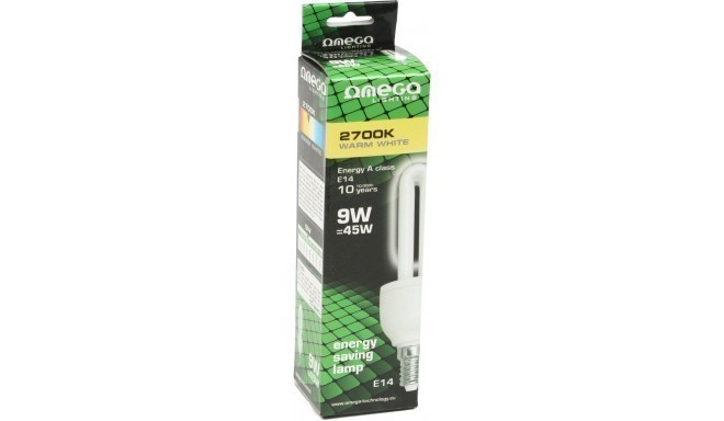 Omega säästupirn E14 9W 2700K 2U (41175)