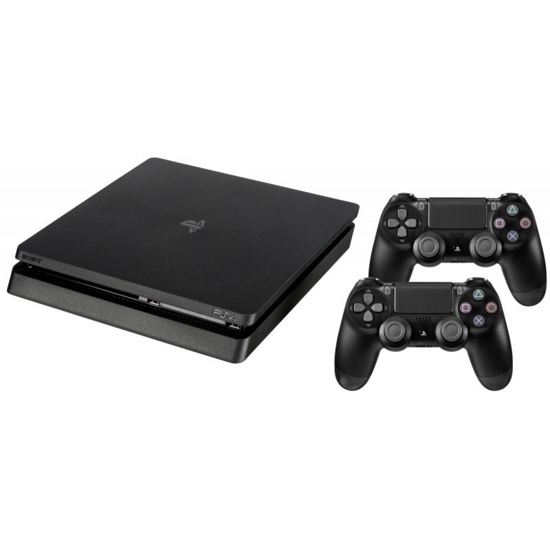 Sony PS4 Slim 500GB Jet Black incl 2 DS4 Controller - Gaming consoles