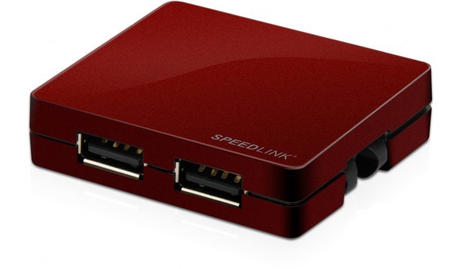 Speedlink USB hub Snappy 4-port, punane (SL7414-01)