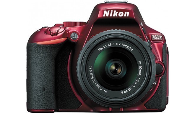 Nikon D5500 + 18-55mm VR II komplekts, sarkans