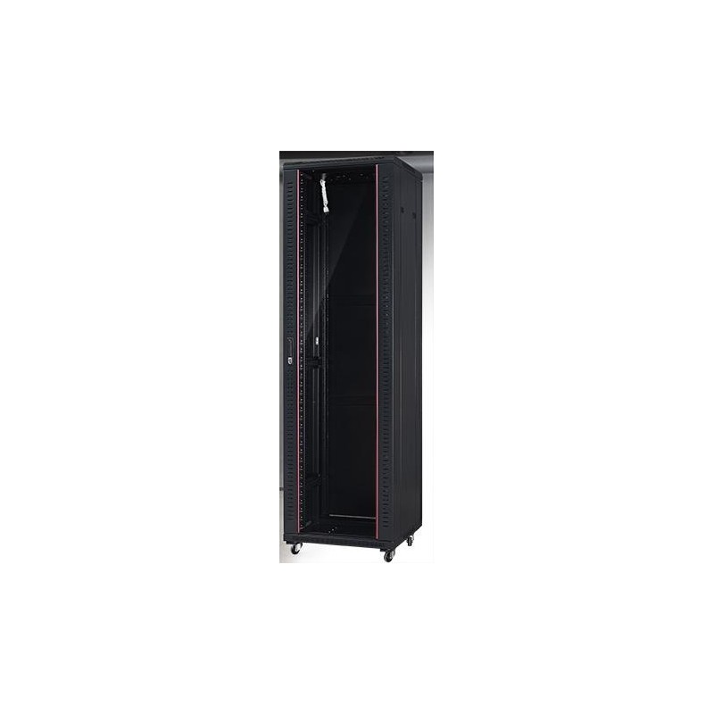 Netrack Server Cabinet Rack 19 42u800x1000mm Assembled Glass Door Black Server Cabinets 1345