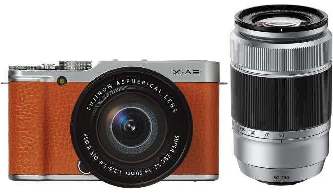 Fujifilm X-A2 + 16-50mm + 50-230mm Kit, brown