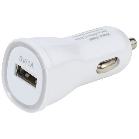 Vivanco autolaadija USB 1000mA, valge (35928)