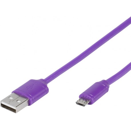 Vivanco USB kabelis - microUSB 1,0m, violets (35819)