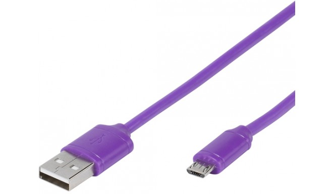 Vivanco cable USB - microUSB 1.0m, purple (35819)