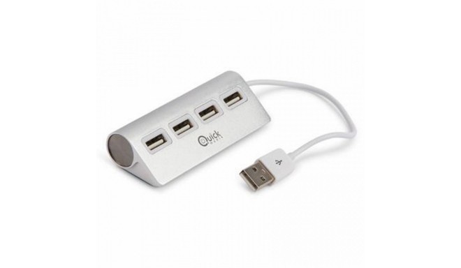 4-Port USB Hub Quick Media 222504 Apple HOT SWAPPABLE White Aluminium