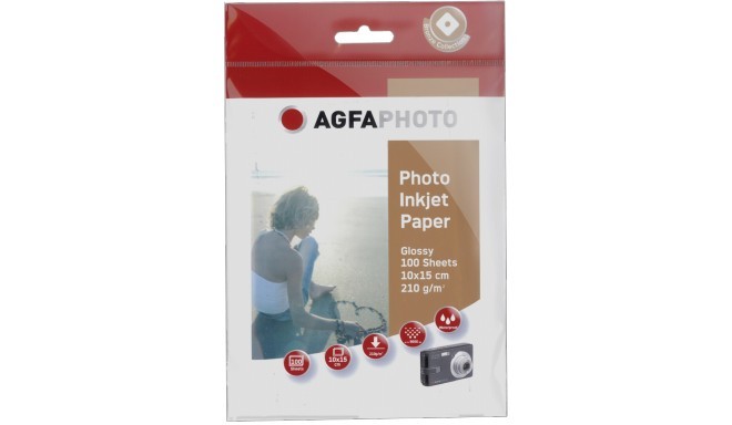 AgfaPhoto фотобумага 10x15 Glossy глянцевая 210г 100 листов