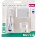 Omega USB charger 4xUSB EU + cable, white (42672)