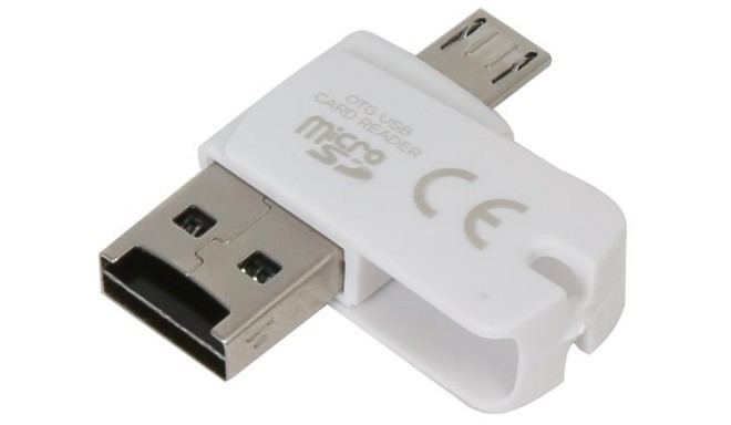 Platinet card reader microSDHC OTG, white (42860)