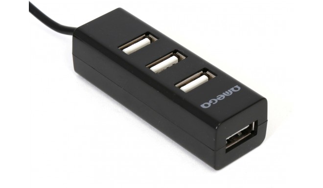 Omega USB 2.0 хаб 4 порта, чёрный (OUH243B)