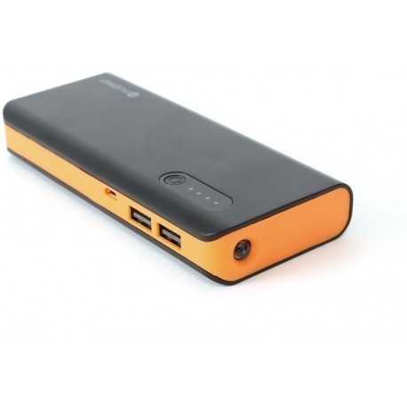 Platinet Power Bank 8000mAh + kabatas lukturis, melns/oranžs